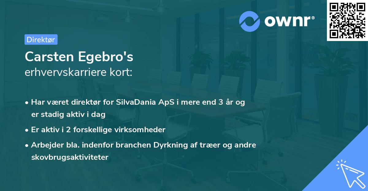 Carsten Egebro's erhvervskarriere kort