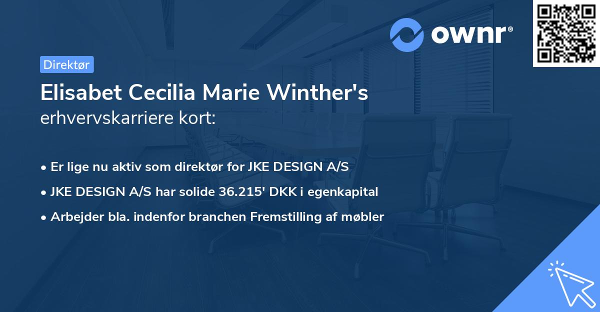 Elisabet Cecilia Marie Winther's erhvervskarriere kort