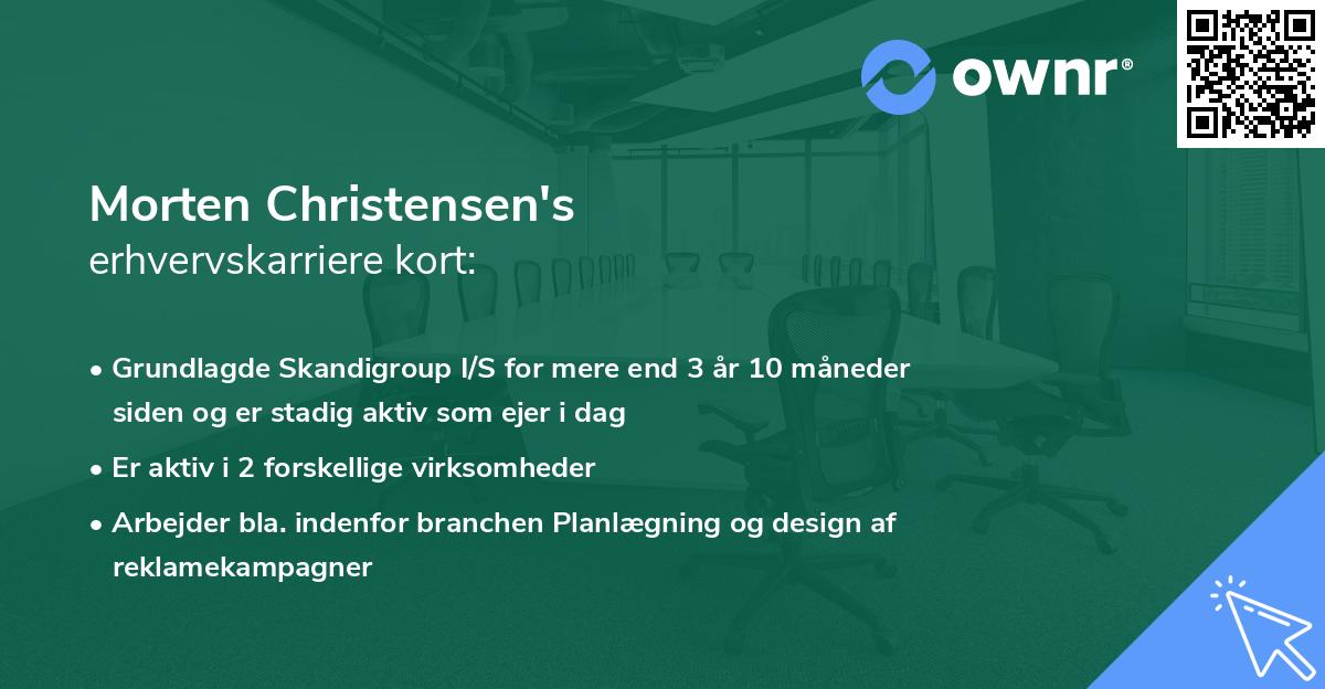Morten Christensen's erhvervskarriere kort