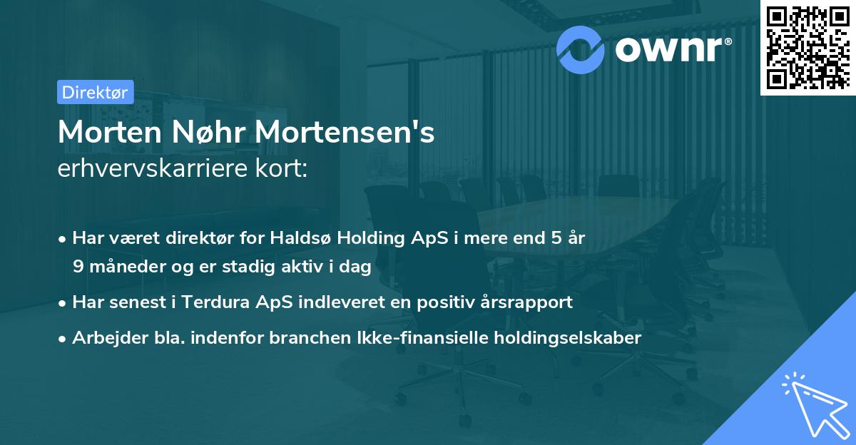Morten Nøhr Mortensen's erhvervskarriere kort