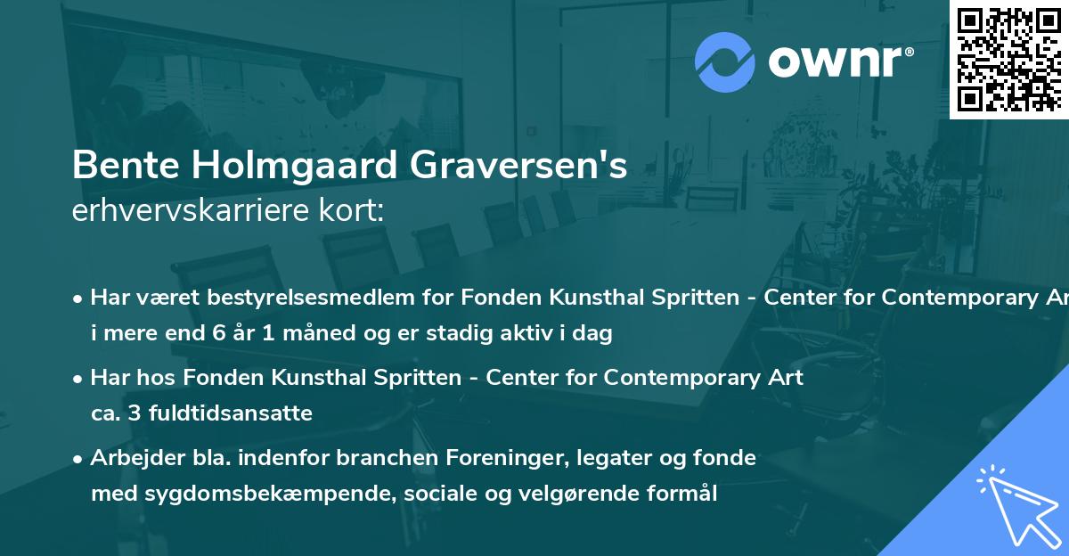 Bente Holmgaard Graversen's erhvervskarriere kort