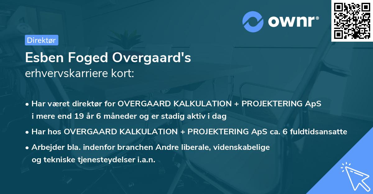 Esben Foged Overgaard's erhvervskarriere kort