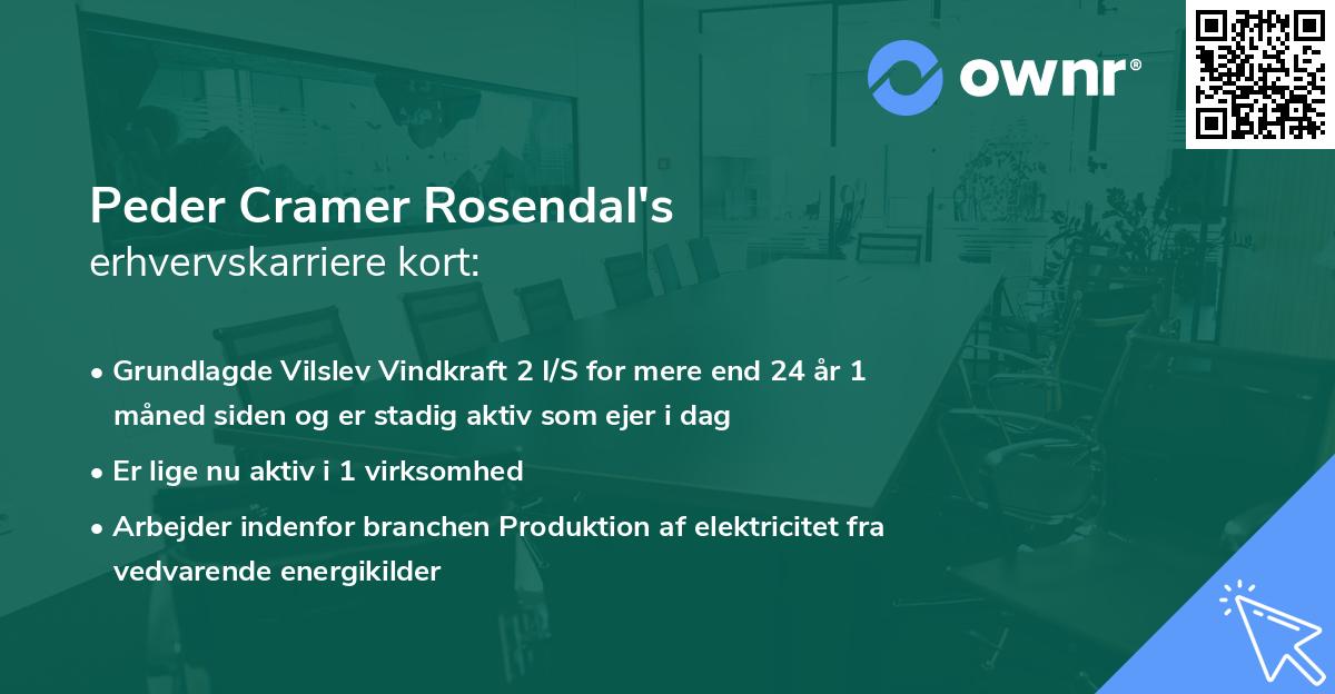 Peder Cramer Rosendal's erhvervskarriere kort