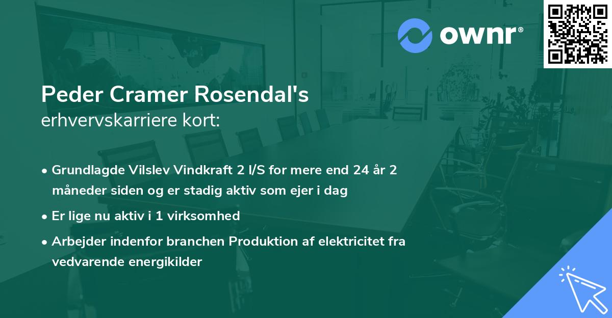 Peder Cramer Rosendal's erhvervskarriere kort