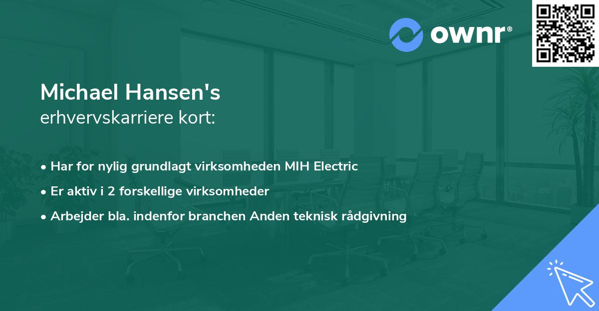 Michael Hansen's erhvervskarriere kort