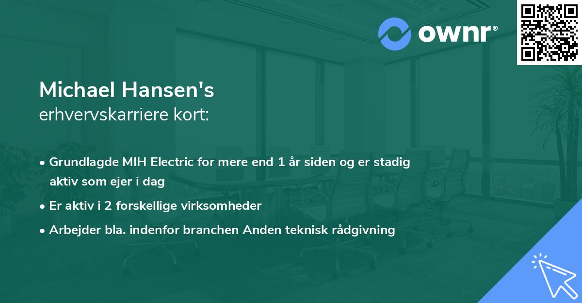 Michael Hansen's erhvervskarriere kort
