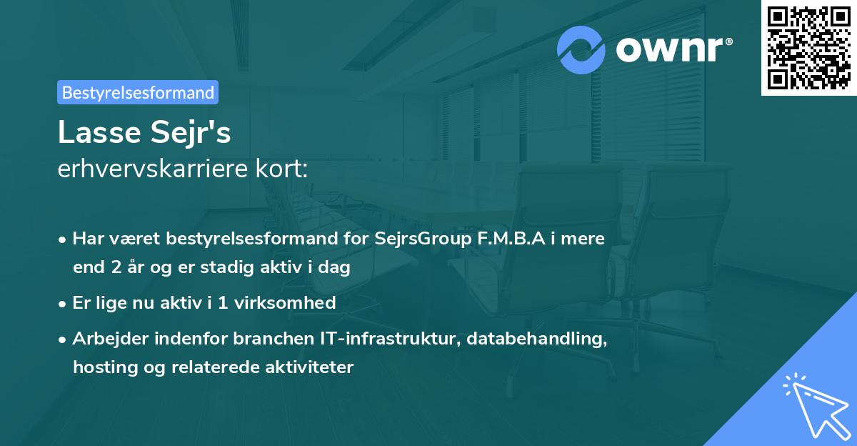 Lasse Sejr's erhvervskarriere kort