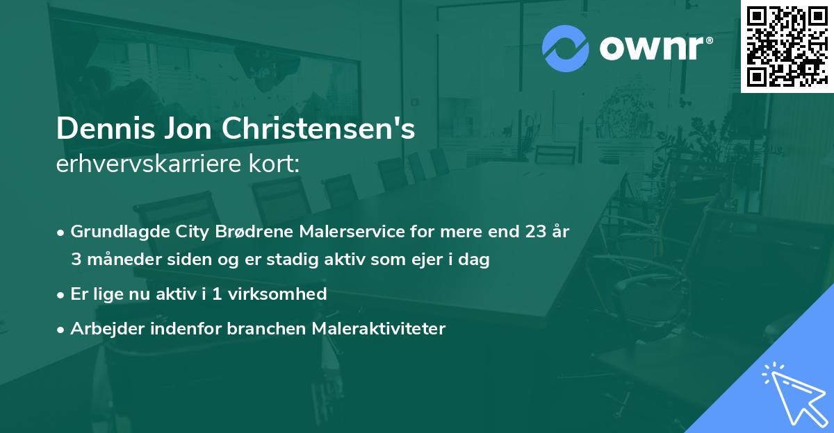 Dennis Jon Christensen's erhvervskarriere kort
