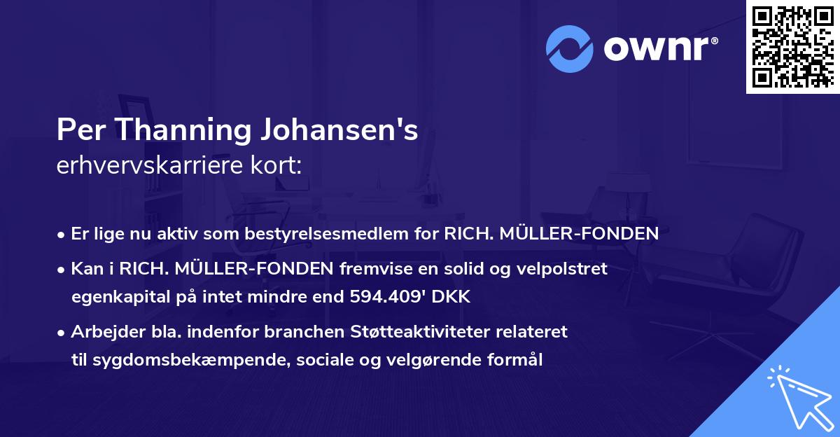 Per Thanning Johansen's erhvervskarriere kort