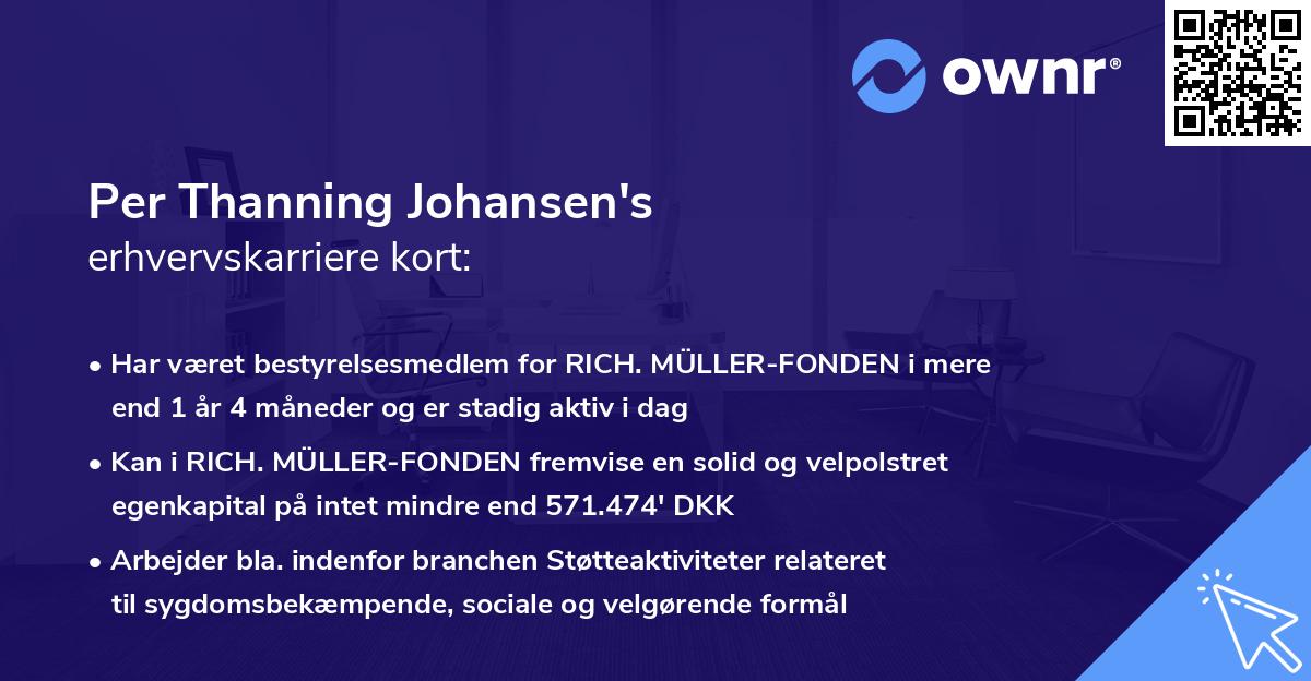 Per Thanning Johansen's erhvervskarriere kort