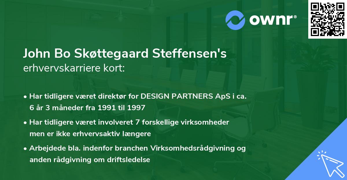 John Bo Skøttegaard Steffensen's erhvervskarriere kort