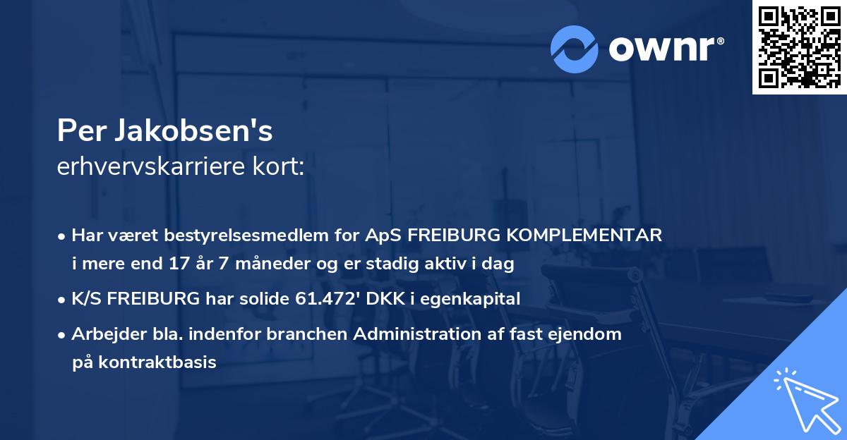 Per Jakobsen's erhvervskarriere kort