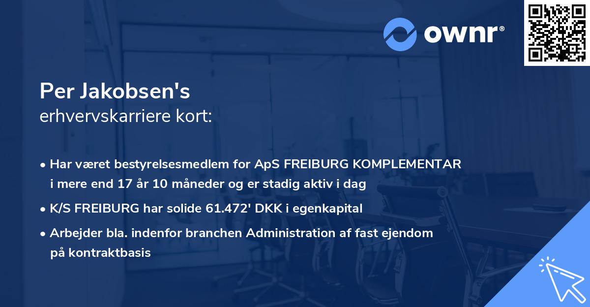 Per Jakobsen's erhvervskarriere kort