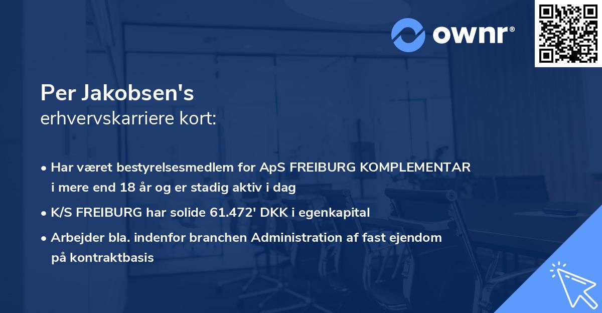 Per Jakobsen's erhvervskarriere kort