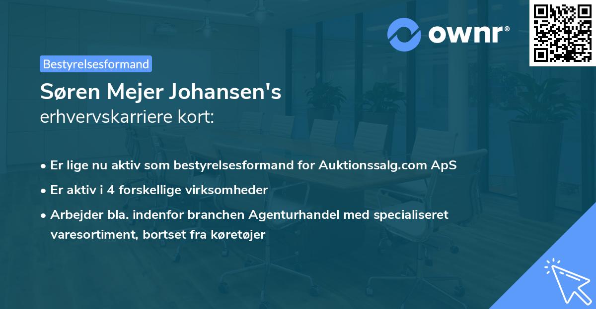 Søren Mejer Johansen's erhvervskarriere kort