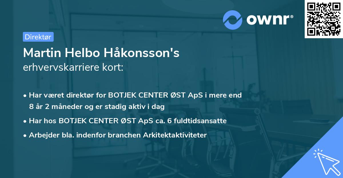 Martin Helbo Håkonsson's erhvervskarriere kort