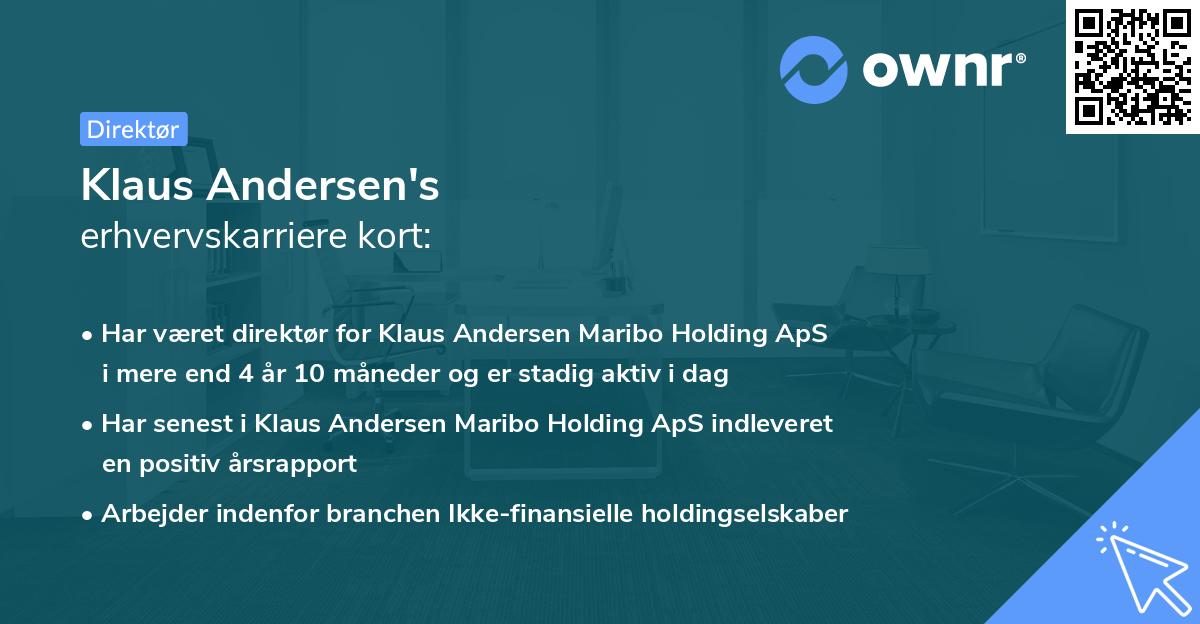 Klaus Andersen's erhvervskarriere kort