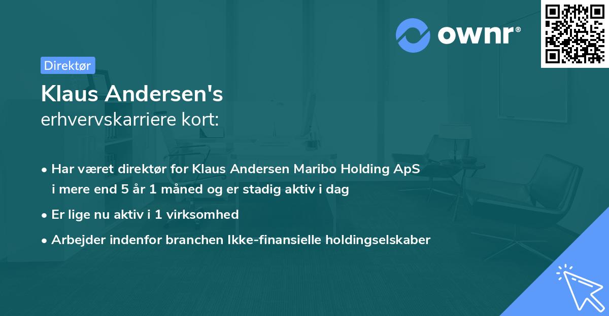 Klaus Andersen's erhvervskarriere kort