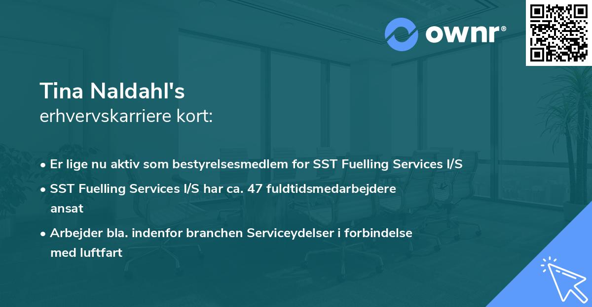 Tina Naldahl's erhvervskarriere kort