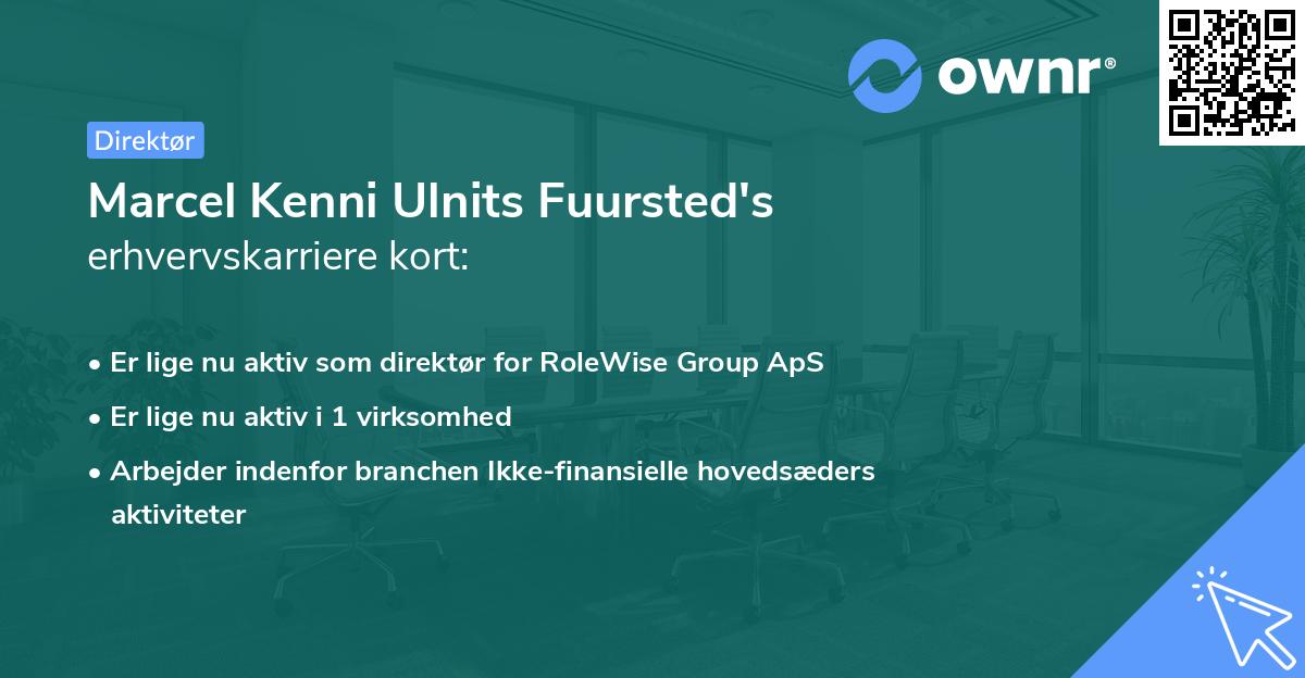 Marcel Kenni Ulnits Fuursted's erhvervskarriere kort