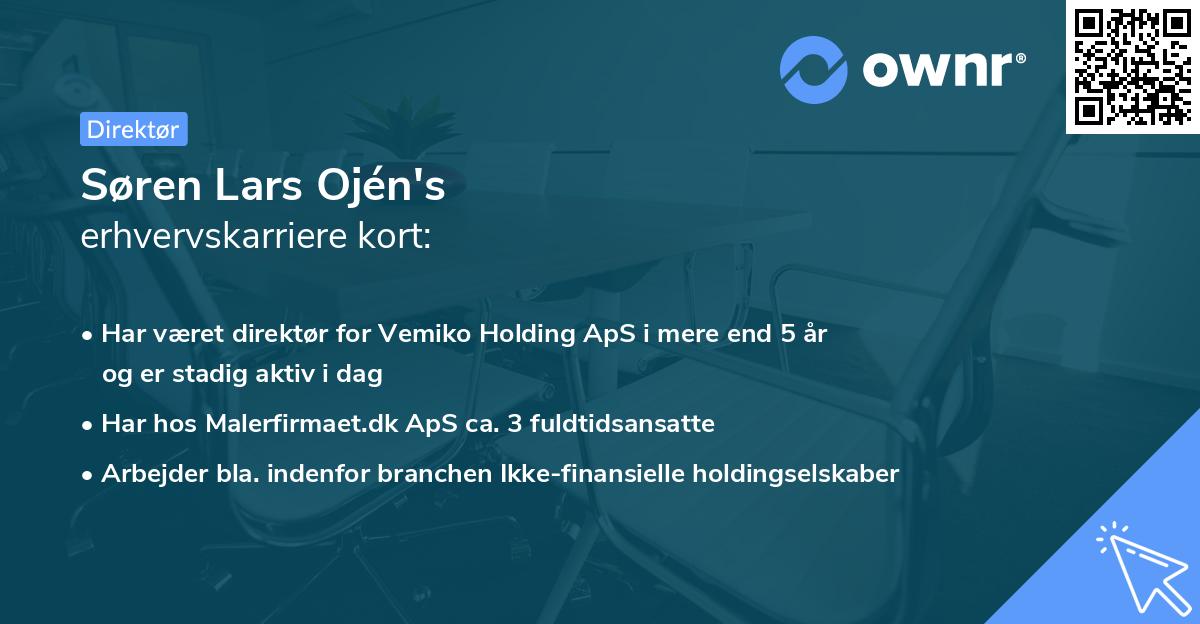 Søren Lars Ojén's erhvervskarriere kort