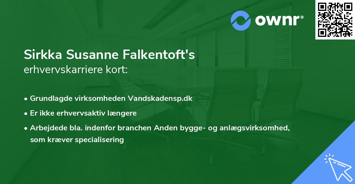 Sirkka Susanne Falkentoft's erhvervskarriere kort