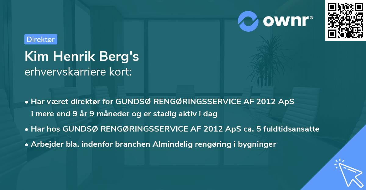 Kim Henrik Berg's erhvervskarriere kort