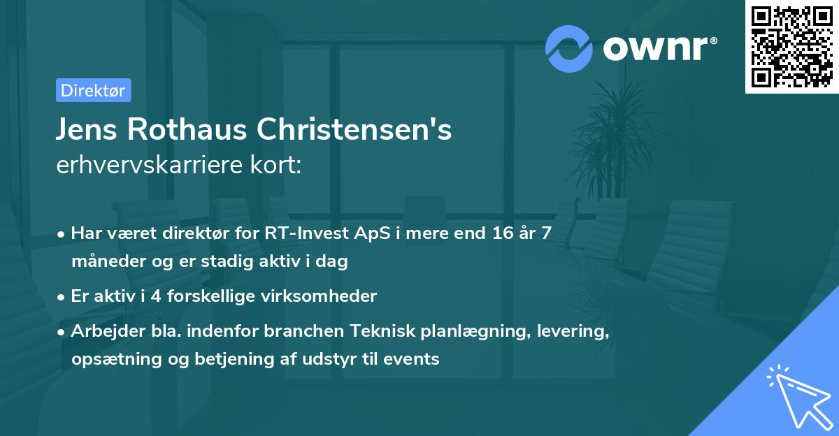 Jens Rothaus Christensen's erhvervskarriere kort