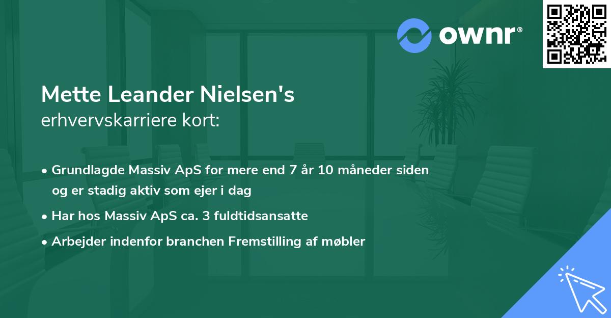 Mette Leander Nielsen's erhvervskarriere kort