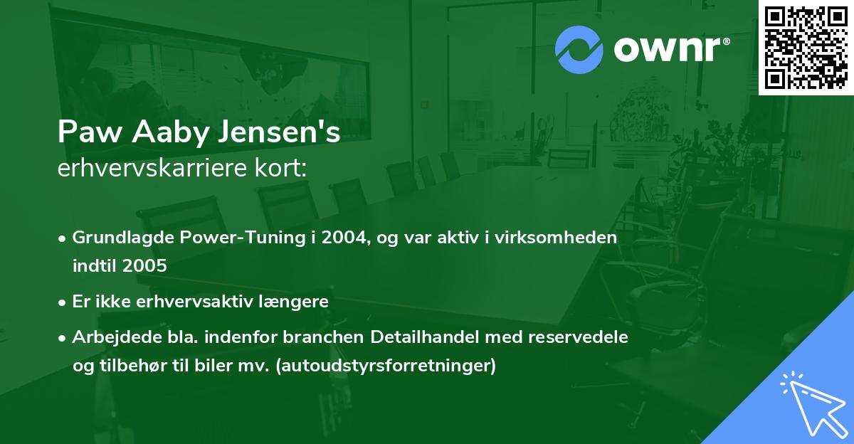 Paw Aaby Jensen's erhvervskarriere kort