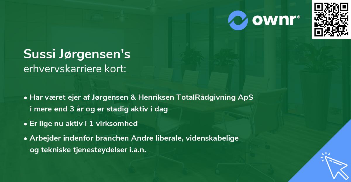 Sussi Jørgensen's erhvervskarriere kort
