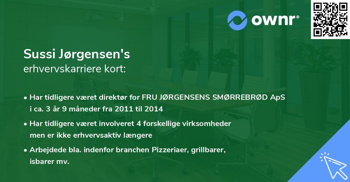 Sussi Jørgensen's erhvervskarriere kort
