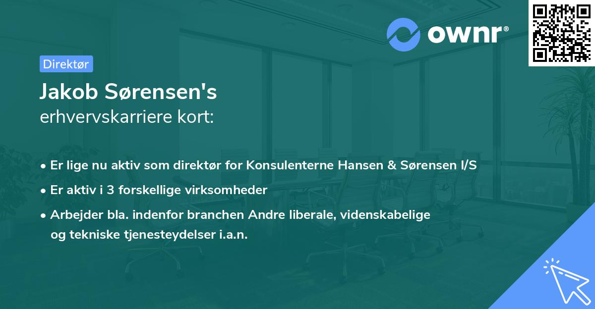 Jakob Sørensen's erhvervskarriere kort