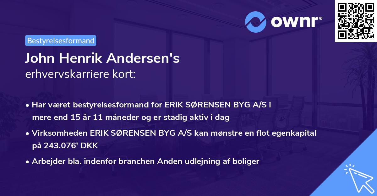 John Henrik Andersen's erhvervskarriere kort