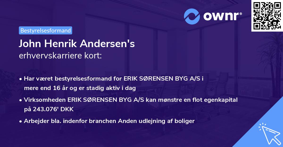 John Henrik Andersen's erhvervskarriere kort