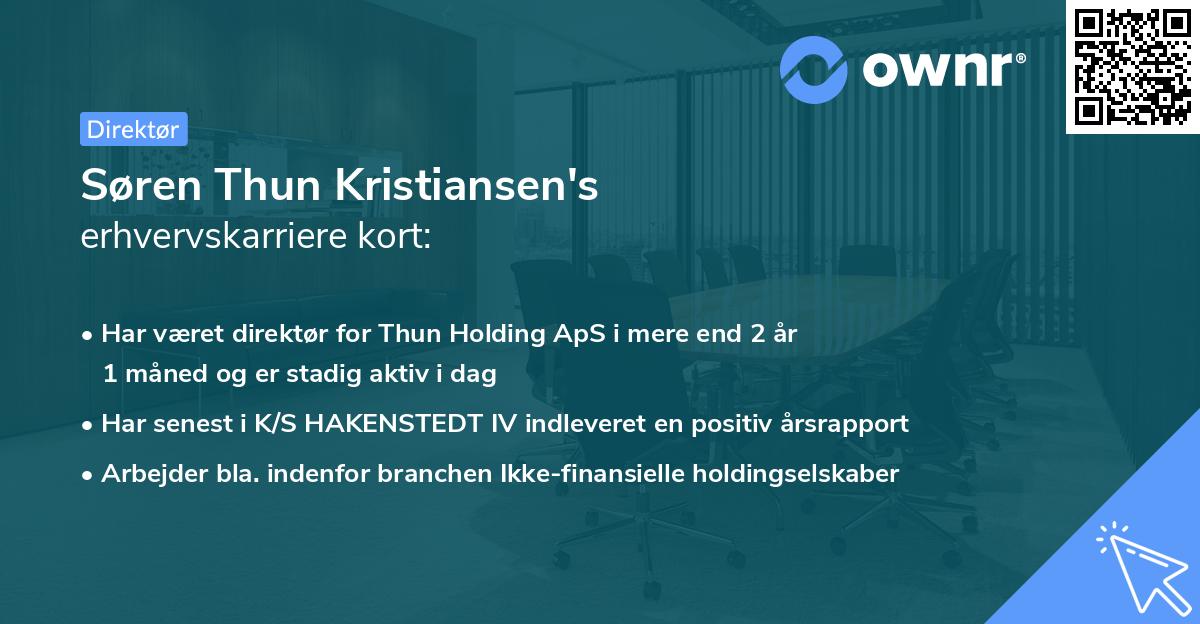 Søren Thun Kristiansen's erhvervskarriere kort