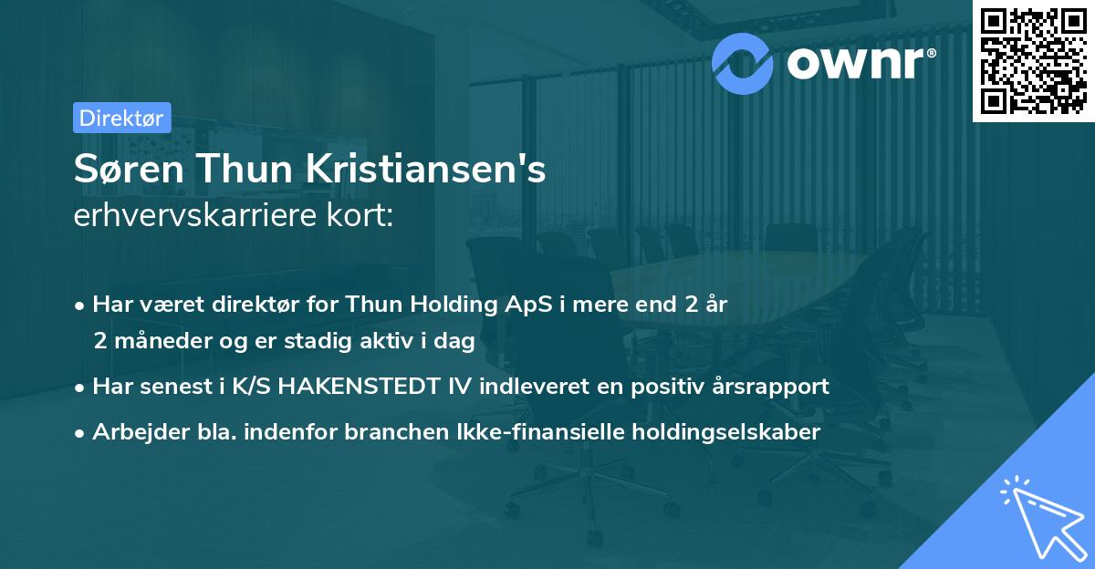 Søren Thun Kristiansen's erhvervskarriere kort