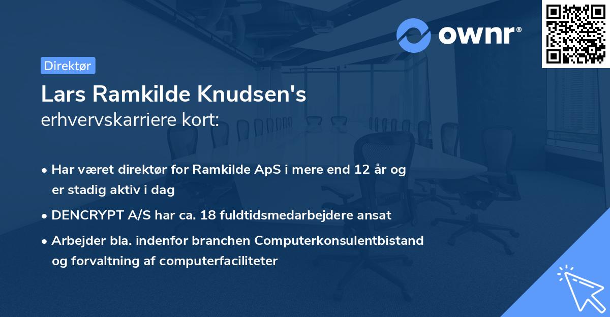 Lars Ramkilde Knudsen's erhvervskarriere kort