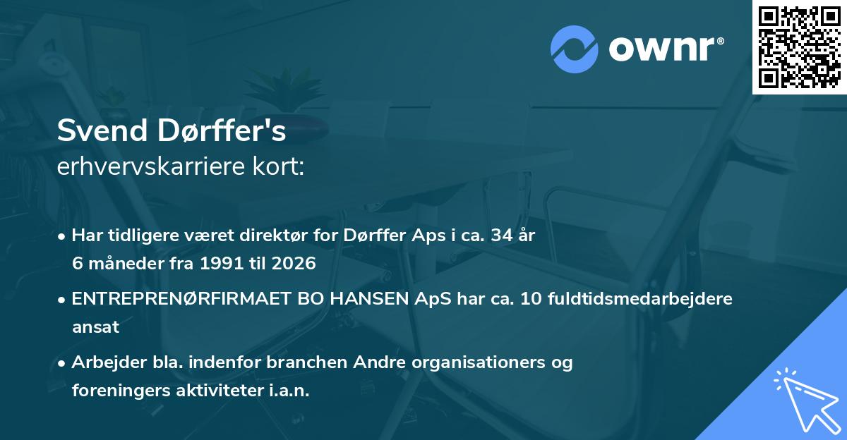 Svend Dørffer's erhvervskarriere kort