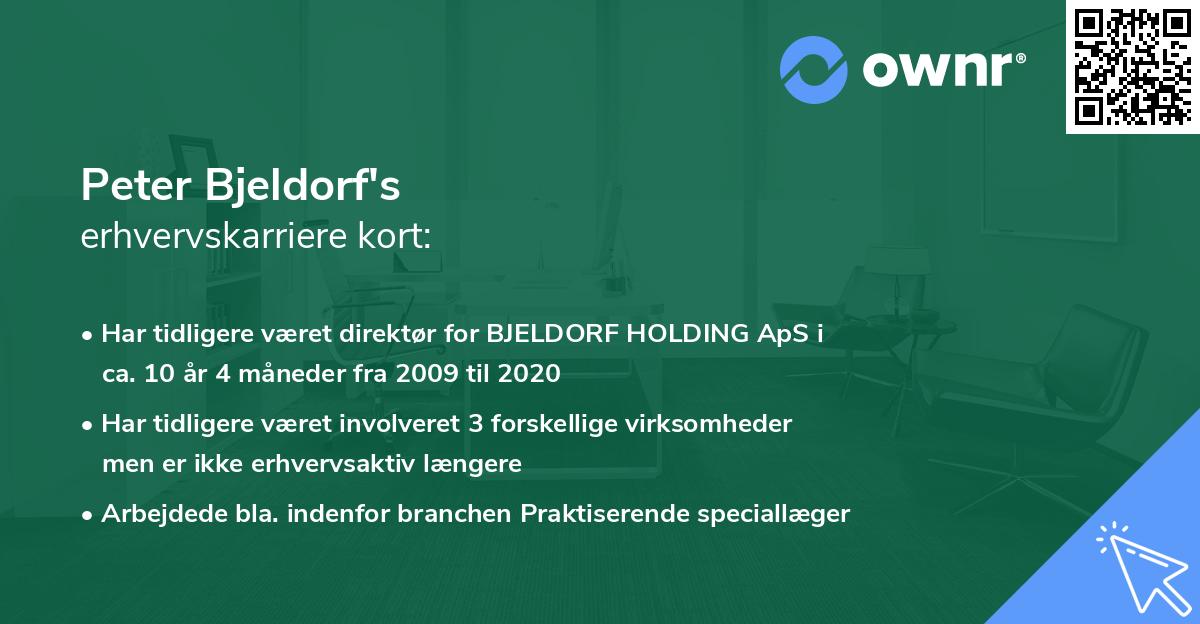 Peter Bjeldorf's erhvervskarriere kort