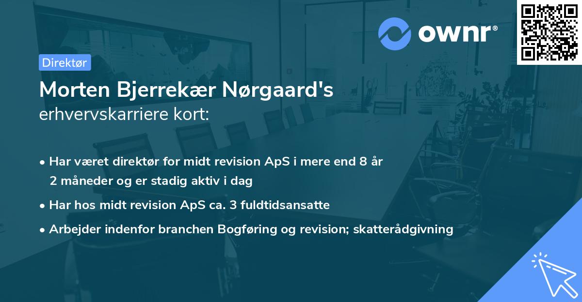 Morten Bjerrekær Nørgaard's erhvervskarriere kort