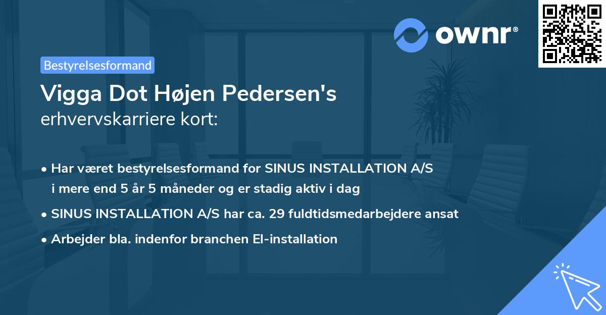 Vigga Dot Højen Pedersen's erhvervskarriere kort
