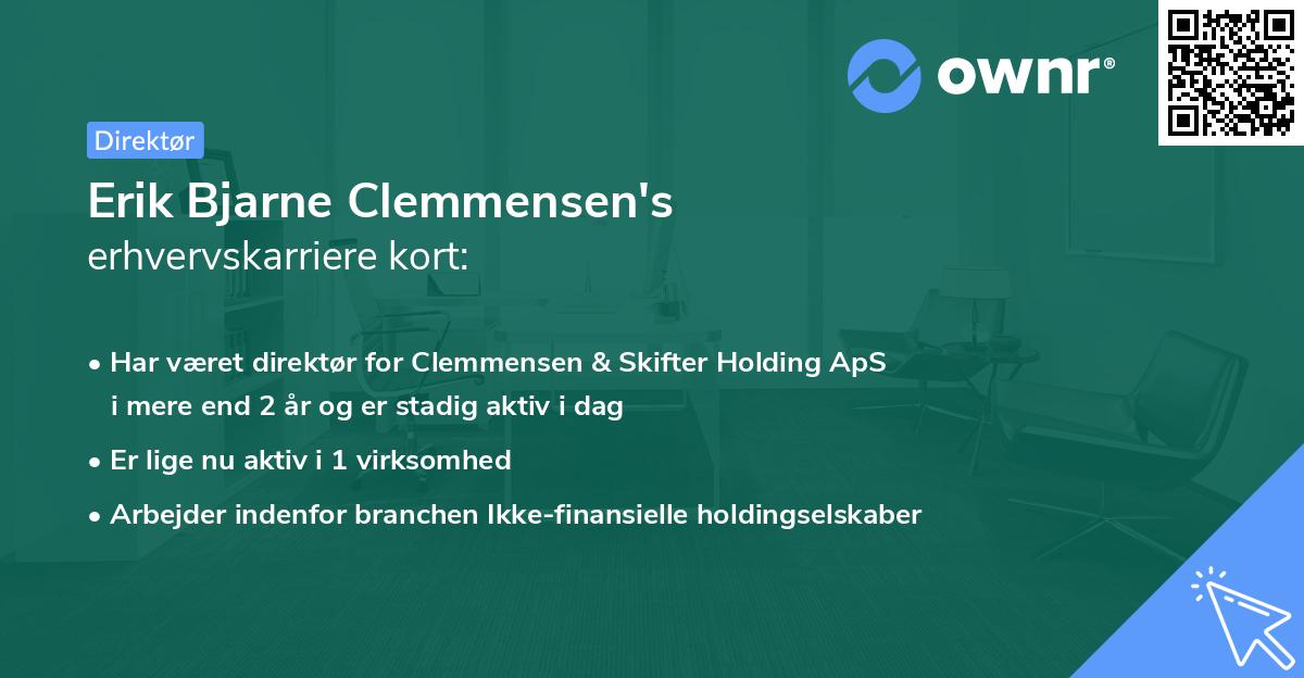 Erik Bjarne Clemmensen's erhvervskarriere kort
