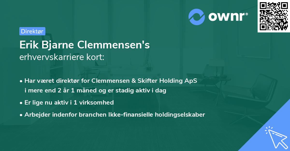 Erik Bjarne Clemmensen's erhvervskarriere kort