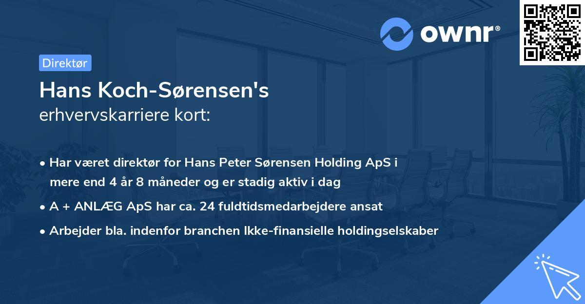 Hans Koch-Sørensen's erhvervskarriere kort