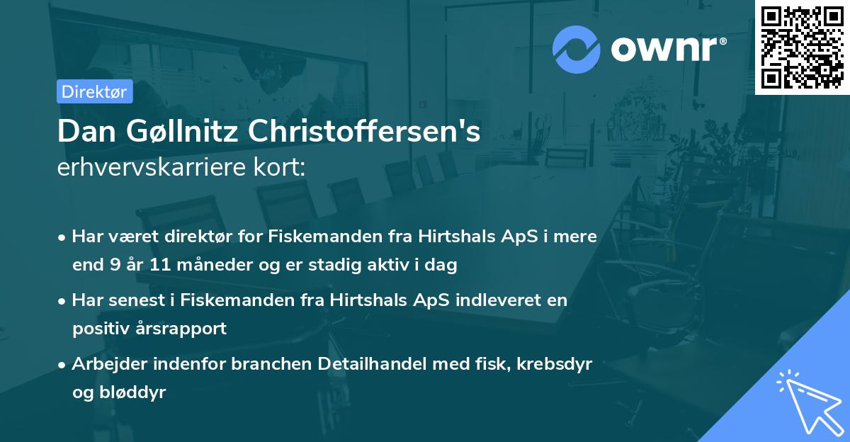 Dan Gøllnitz Christoffersen's erhvervskarriere kort