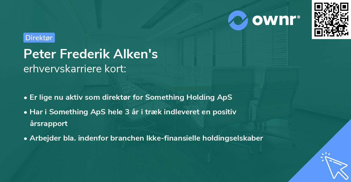 Peter Frederik Alken's erhvervskarriere kort