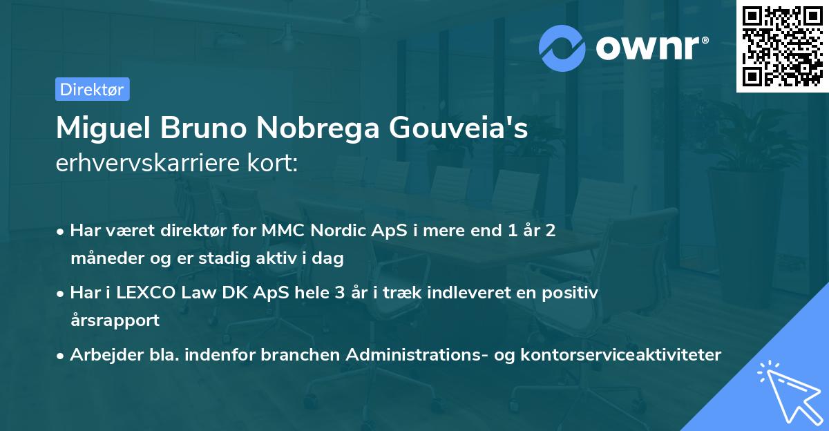 Miguel Bruno Nobrega Gouveia's erhvervskarriere kort