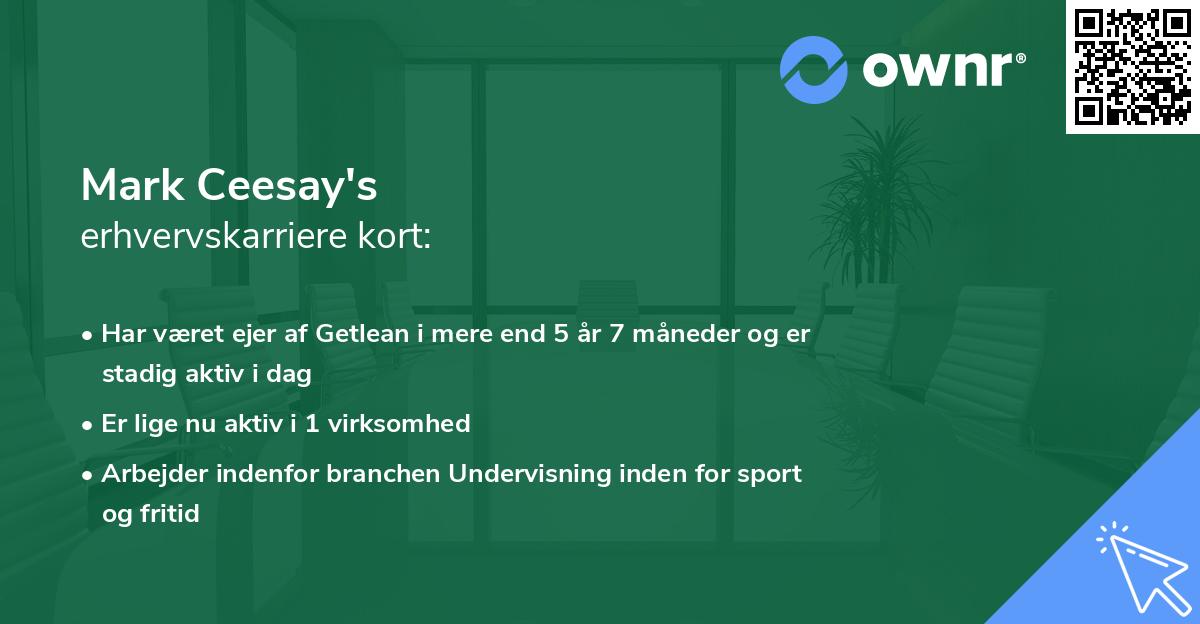 Mark Ceesay's erhvervskarriere kort