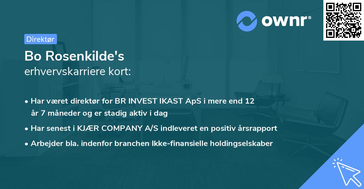 Bo Rosenkilde's erhvervskarriere kort